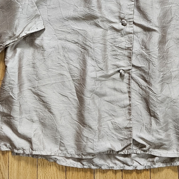 Go Silk Womens Top S Button Front Champagne Beige Crinkle Flaw Lagenlook - Picture 3 of 10